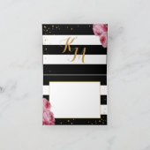 上がり、ストライプの金ゴールドのグリッターのモダンは感謝していしています サンキューカード (内部)