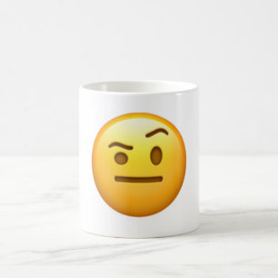 上がる1つの眉毛が付いている顔- Emoji コーヒーマグカップ