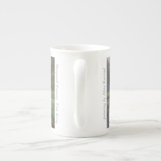 上がるMusquashの河口の潮-骨灰磁器のマグ ボーンチャイナマグカップ (裏面)