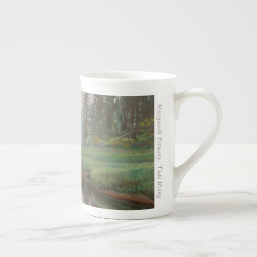 上がるMusquashの河口の潮-骨灰磁器のマグ ボーンチャイナマグカップ (右)