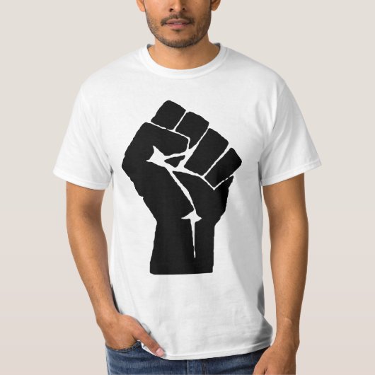 上げられたくいしばられた握りこぶし Tシャツ (正面)