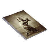 上げられた剣、c.1860 (卵白のプリント)を持つ武士 ノートブック (右側)