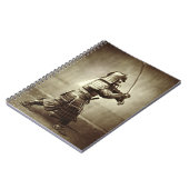 上げられた剣、c.1860 (卵白のプリント)を持つ武士 ノートブック (左側)