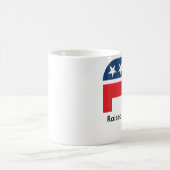 上げられた右のおもしろいな共和党のコーヒー・マグ コーヒーマグカップ (中央)