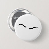 上げられた眉毛バッジかボタン 缶バッジ (正面&裏面)