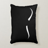 上げられた眉毛(白い) アクセントクッション (正面(垂直))