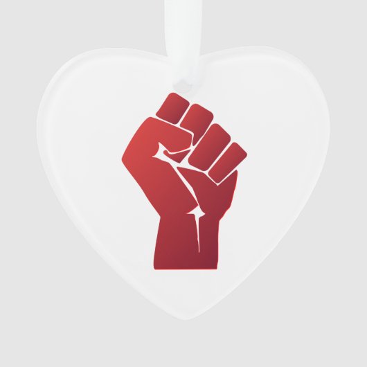 上げられた赤い勾配の握りこぶし オーナメント (正面)