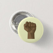 上げられた黒い握りこぶし 缶バッジ (正面&裏面)