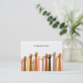 上げられるHands、Companyの会社名 名刺 (スタンド正面)