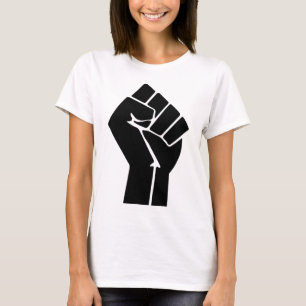 上げ拳/黒のパワーシンボル Tシャツ