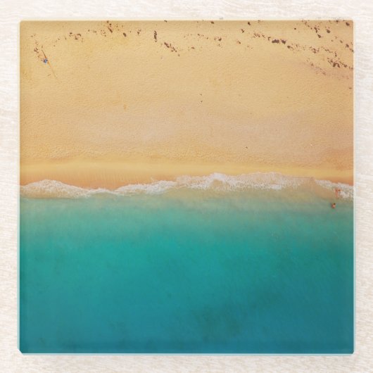 上でからの海岸線 ガラスコースター (正面)