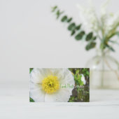 上でからの白いケシ 名刺 (スタンド正面)