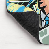 上で新聞および飛行機を持つビジネスマン マウスパッド (コーナー)