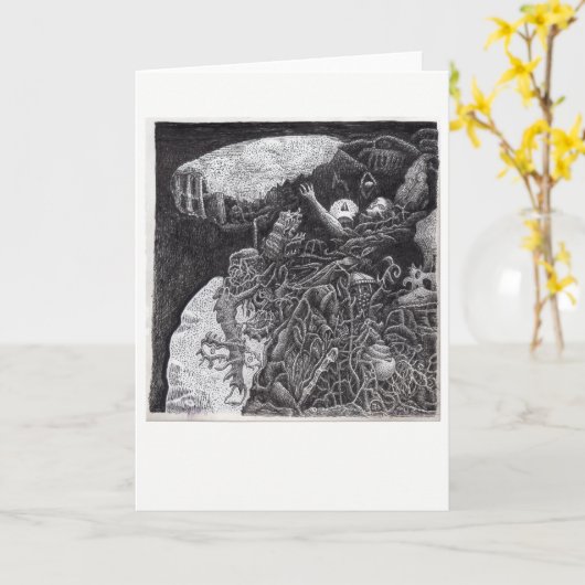 上と下、カード カード (黄色い花)