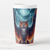 上と下 – Wise Owl Art カフェラテマグ (正面)