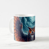 上と下 – Wise Owl Art コーヒーマグカップ (正面左)