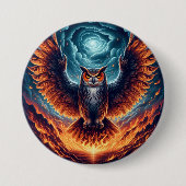 上と下 – Wise Owl Art 缶バッジ (正面)