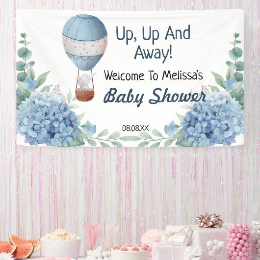 上と熱い空遠くに気球の歓迎の背景 横断幕