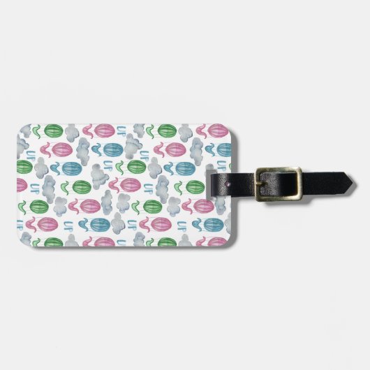 上と熱遠くに気球の荷物タグ ラゲッジタグ (正面横)