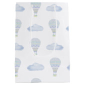 上と熱遠くに気球の赤ちゃんシャワー ミディアムペーパーバッグ (裏面)