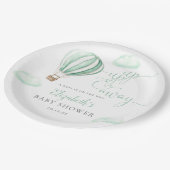 上と熱遠くに気球ニュートラル赤ちゃんシャワー ペーパープレート (アングル)