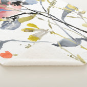 上にあられる花-水彩画のパステルの花 シェルパブランケット (3/4)