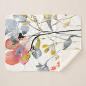 上にあられる花-水彩画のパステルの花 シェルパブランケット (正面(横))