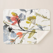 上にあられる花-水彩画の花及び茎 シェルパブランケット (正面(横))