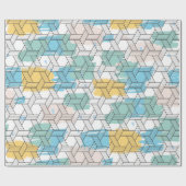 上にカラフルブラシストローク黒い幾何学的パターン ラッピングペーパー (フラット)