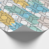 上にカラフルブラシストローク黒い幾何学的パターン ラッピングペーパー (角)