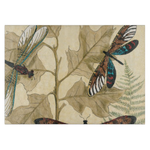 上にカラフル浮いているトンボ葉リ カッティングボード