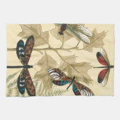 上にカラフル浮いているトンボ葉リ キッチンタオル (横)