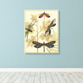 上にカラフル浮いているトンボ葉リ キャンバスプリント (インサイチュ (ウッドフロア))