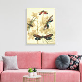 上にカラフル浮いているトンボ葉リ キャンバスプリント (インサイチュ (リビング))