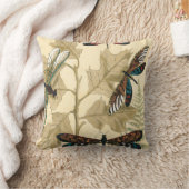 上にカラフル浮いているトンボ葉リ クッション (ブランケット)