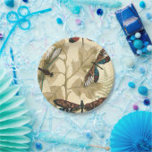 上にカラフル浮いているトンボ葉リ ペーパープレート (パーティー)