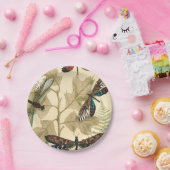 上にカラフル浮いているトンボ葉リ ペーパープレート (パーティー)