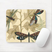 上にカラフル浮いているトンボ葉リ マウスパッド (マウス)