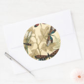 上にカラフル浮いているトンボ葉リ ラウンドシール (封筒)