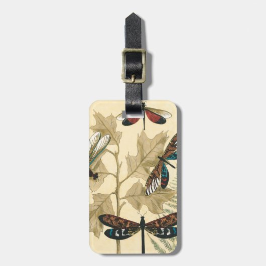 上にカラフル浮いているトンボ葉リ ラゲッジタグ (正面縦)