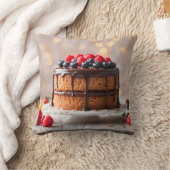 上にベリーが乗ったケーキ クッション (ブランケット)