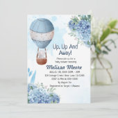 上に上がって男遠くにの子の熱気球の象 招待状 (スタンド正面)