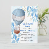 上に上がって男遠くにの子の熱気球の象 招待状 (スタンド正面)