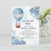 上に上がって男遠くにの子の熱気球の象 招待状 (スタンド正面)