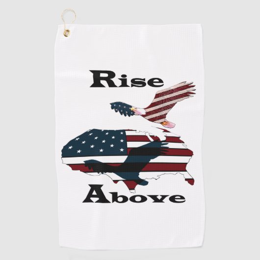 上に上がる ゴルフタオル (正面)