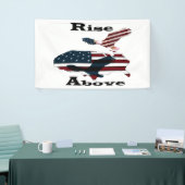 上に上がる 横断幕 (トレードショー)