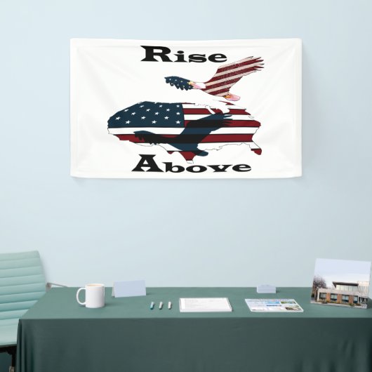 上に上がる 横断幕 (トレードショー)