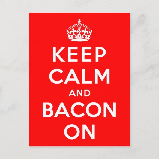 上に保落ち着いてベーコン ポストカード (正面)