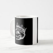 上に王冠があるドクロの頭の  コーヒーマグカップ (正面左)