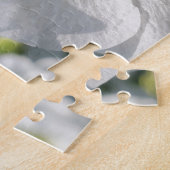 上に閉じた白い花ジグソーパズル ジグソーパズル (側面)